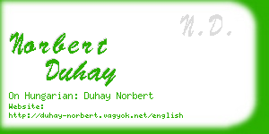 norbert duhay business card